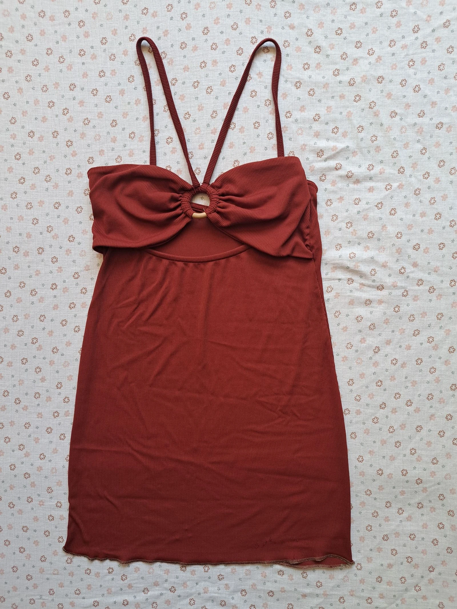 Top terracotta ajouré Pull & Bear - Taille L - Très bon état